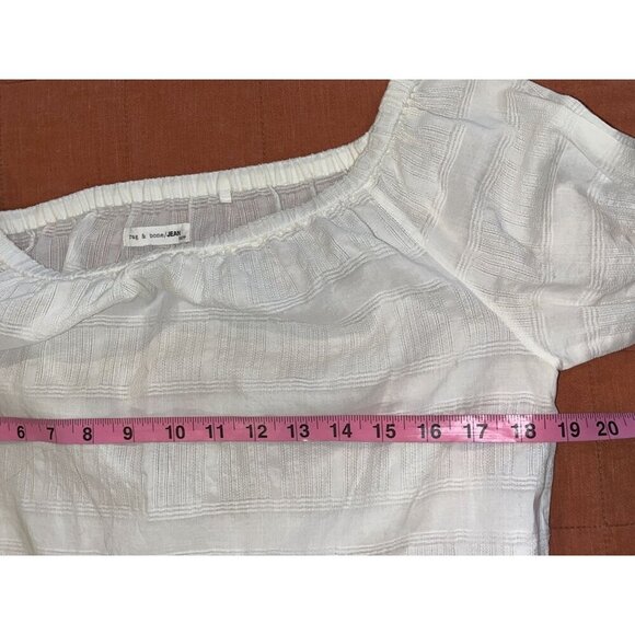 Rag & Bone White Off-Shoulder Cotton Pullover Long Sleeve Blouse Women's Size XS - Picture 4 of 7